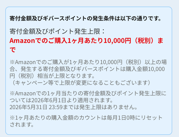 Amazonで購入したときのポイント付与上限