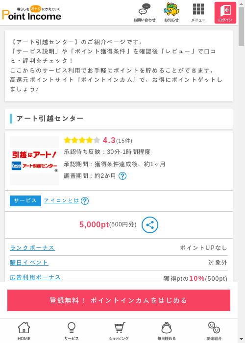 引越の過去最高画像（ポイントインカム・2026年3月9日）