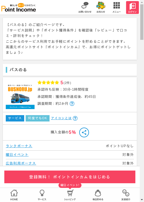 バスの過去最高画像（ポイントインカム・2026年3月7日）