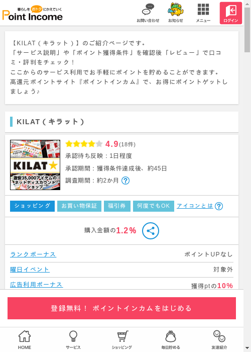 KILAT（キラット）の過去最高画像（ポイントインカム・2026年3月12日）