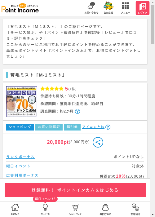 育毛の過去最高画像（ポイントインカム・2026年3月11日）