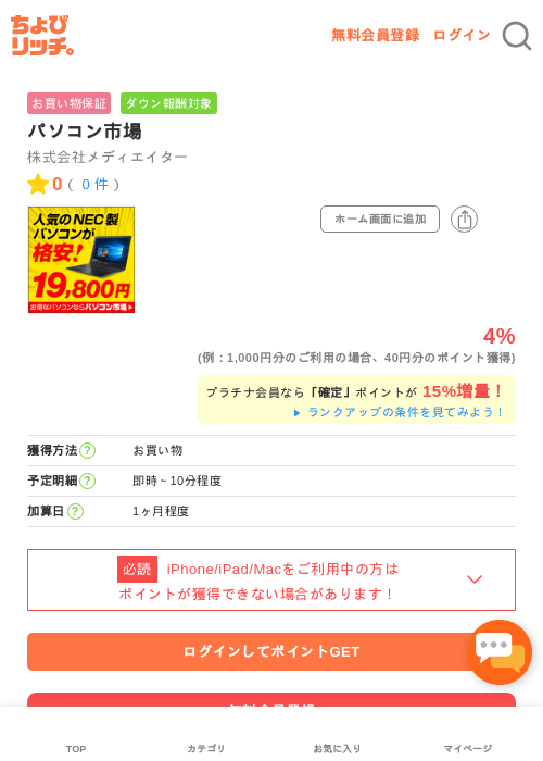 パソコン市場の過去最高画像（ちょびリッチ・2026年5月1日）