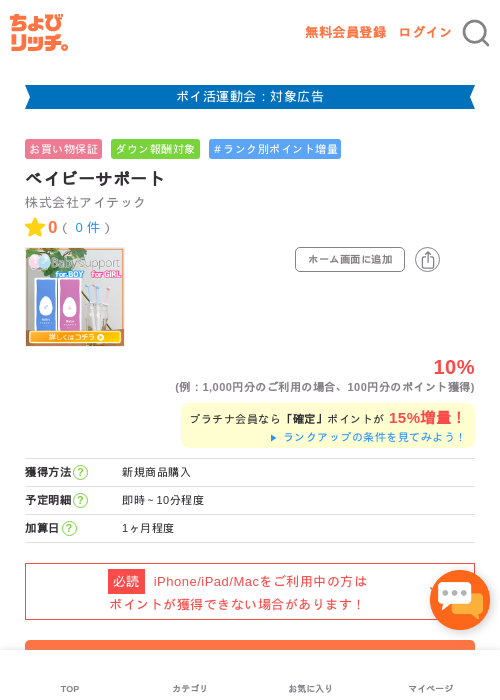 ベイビーサポートの過去最高画像（ちょびリッチ・2026年4月30日）