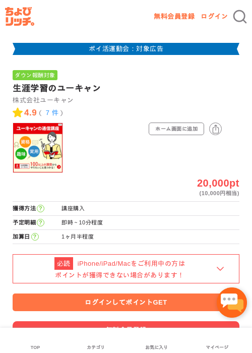 ユーキャンの過去最高画像（ちょびリッチ・2026年4月30日）