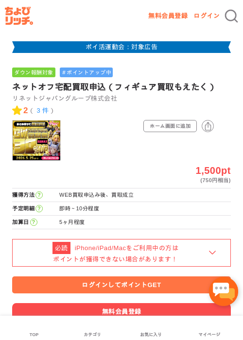 ネットオフ 買取の過去最高画像（ちょびリッチ・2026年4月28日）