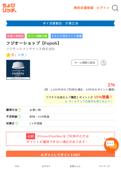 フジオーショップ【Fujioh】の過去最高画像（ちょびリッチ・2026年4月28日）