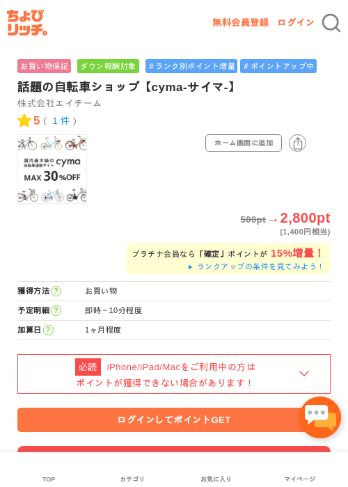 話題の自転車ショップ【cyma-サイマ-】の過去最高画像（ちょびリッチ・2026年5月2日）