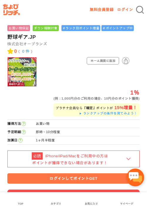 野球ギア.JPの過去最高画像（ちょびリッチ・2026年5月2日）