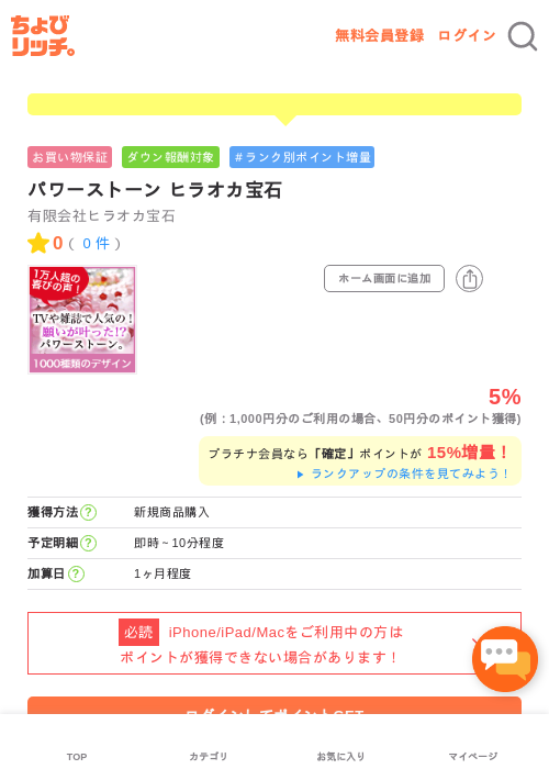 パワーストーン ヒラオカ宝石の過去最高画像（ちょびリッチ・2026年5月1日）