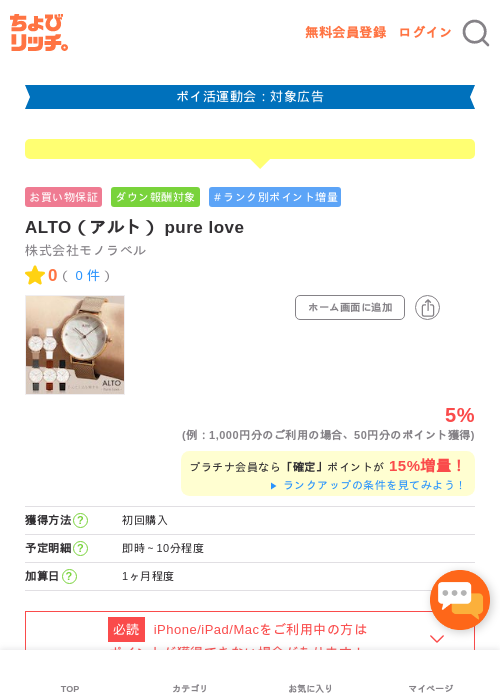 ALTO（アルト） pure loveの過去最高画像（ちょびリッチ・2026年4月30日）