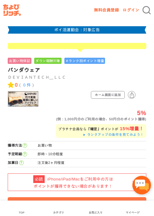 パンダウェアの過去最高画像（ちょびリッチ・2026年4月30日）