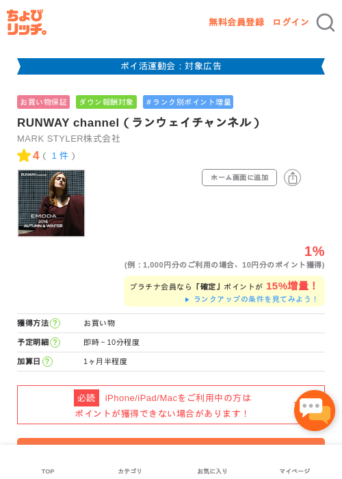 RUNWAY channel（ランウェイチャンネル）の過去最高画像（ちょびリッチ・2026年4月28日）