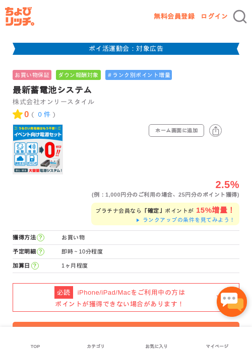 最新蓄電池システムの過去最高画像（ちょびリッチ・2026年4月30日）