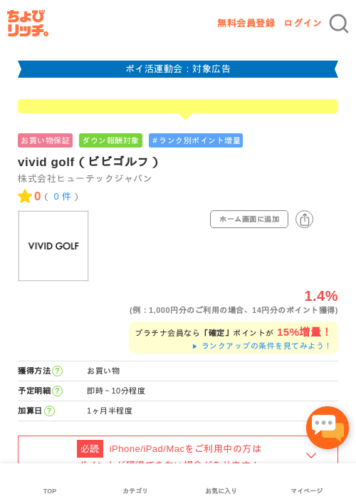 vivid golf（ビビゴルフ）の過去最高画像（ちょびリッチ・2026年4月28日）