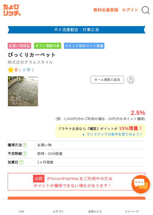 びっくりカーペットの過去最高画像（ちょびリッチ・2026年4月30日）