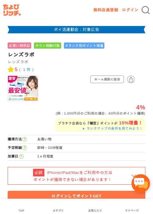レンズラボの過去最高画像（ちょびリッチ・2026年4月30日）