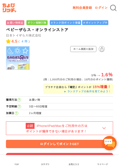 ベビーザらスの過去最高画像（ちょびリッチ・2026年5月1日）
