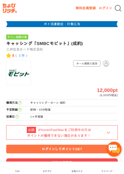 SMBCモビットの過去最高画像（ちょびリッチ・2026年4月28日）
