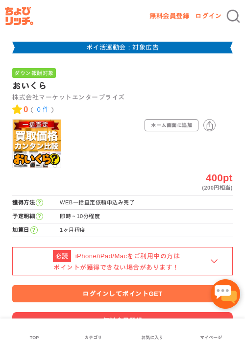 おいくらの過去最高画像（ちょびリッチ・2026年4月27日）
