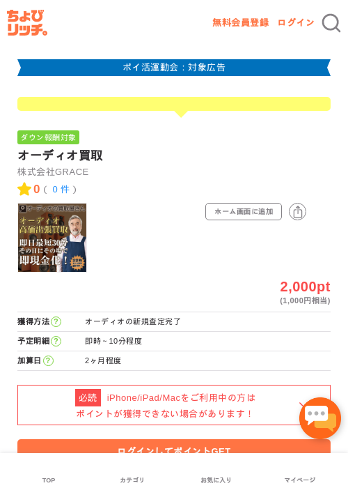 オーディオ買取の過去最高画像（ちょびリッチ・2026年4月27日）