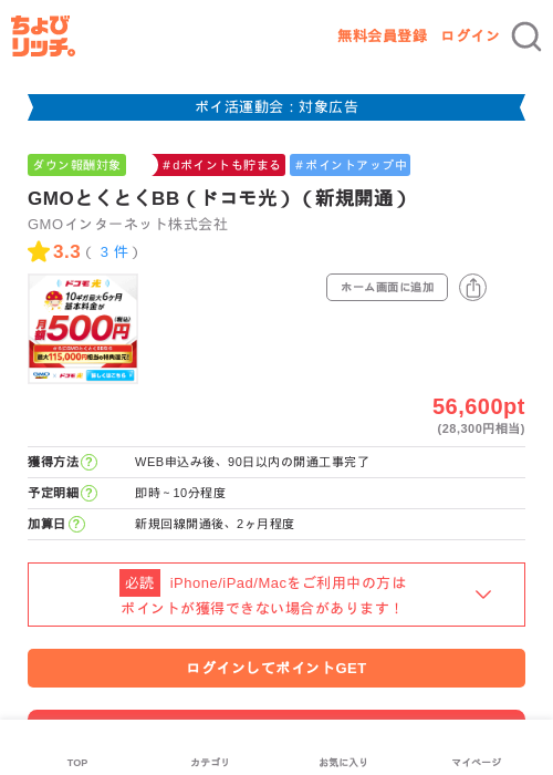 GMOとくとくBBの過去最高画像（ちょびリッチ・2026年4月28日）