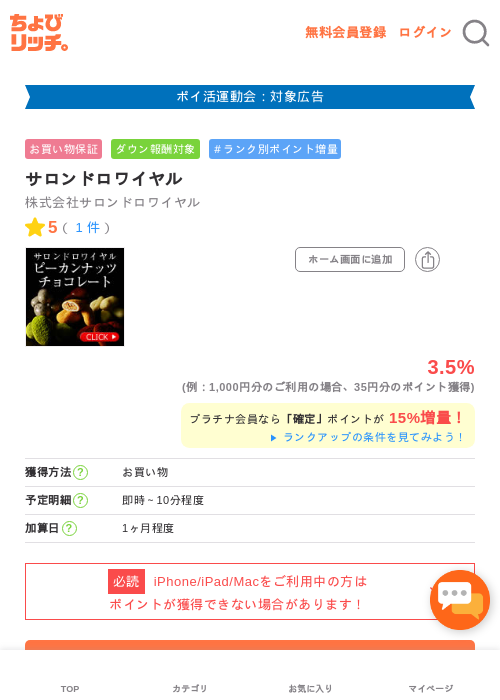サロンドロワイヤルの掲載記録画像(ちょびリッチ・2026年4月29日)