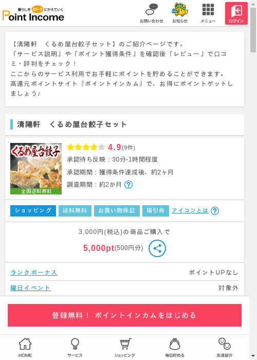 グルメの過去最高画像（ポイントインカム・2026年3月13日）