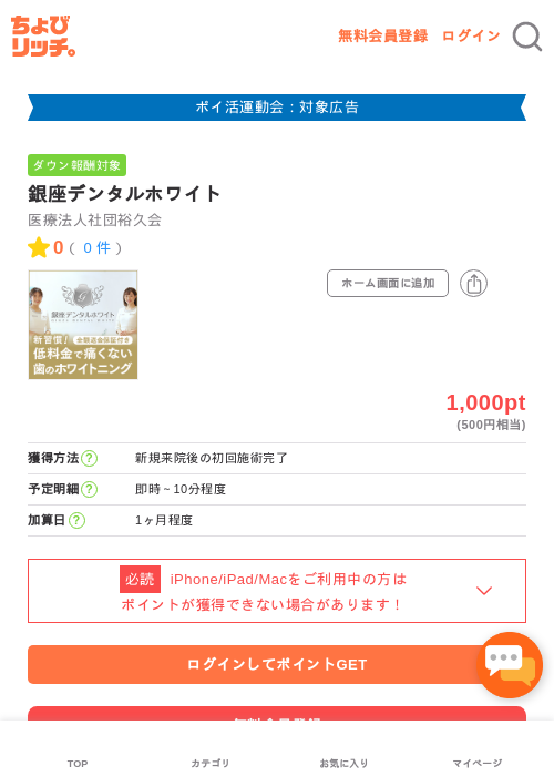 銀座デンタルホワイトの過去最高画像（ちょびリッチ・2026年4月27日）