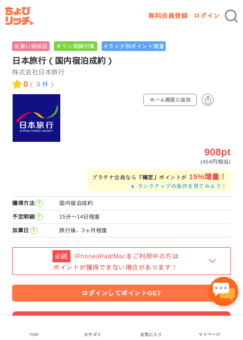 日本旅行の過去最高画像（ちょびリッチ・2026年5月2日）