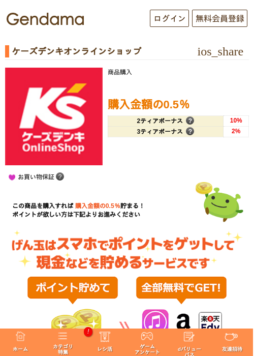ケーズデンキオンラインショップの過去最高画像（げん玉・2026年5月5日）