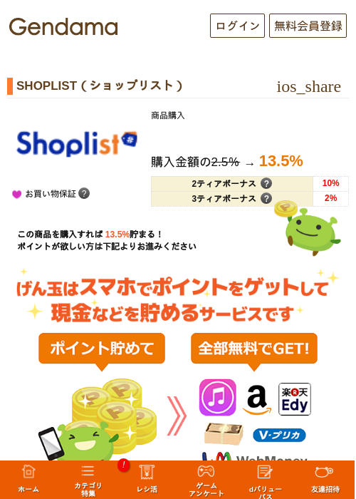SHOPLIST(ショップリスト)の掲載記録画像(げん玉・2026年9月19日)