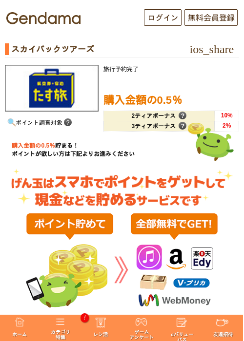 スカイパックツアーズの掲載記録画像（げん玉・2026年5月5日）