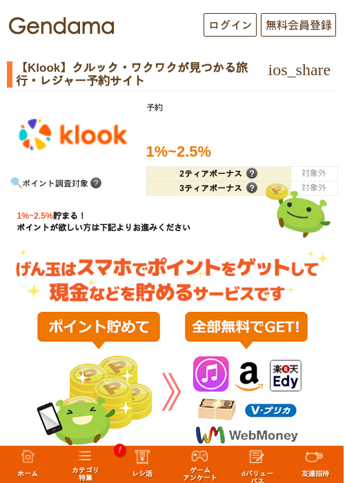 【Klook】クルック・ワクワクが見つかる旅行・レジャー予約サイトの過去最高画像（げん玉・2026年5月8日）