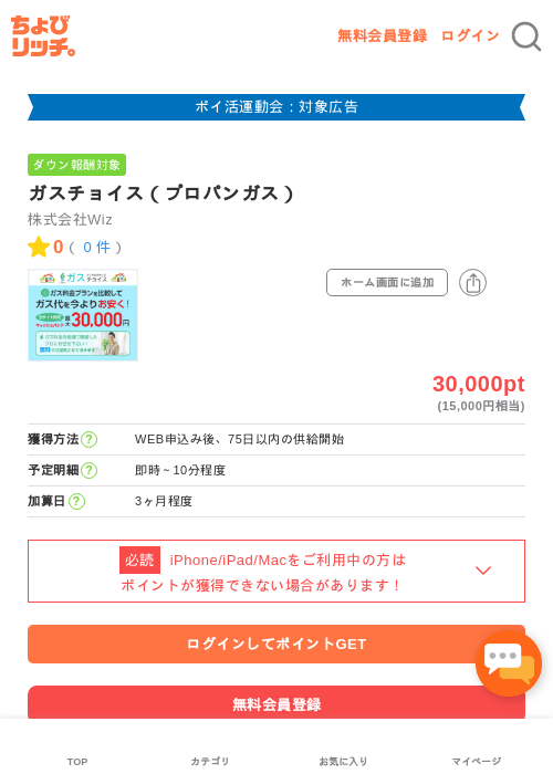 ガスチョイス（プロパンガス）の過去最高画像（ちょびリッチ・2026年4月28日）