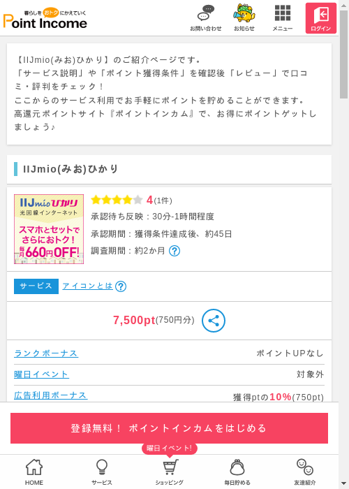 IIJmioの過去最高画像（ポイントインカム・2026年3月8日）