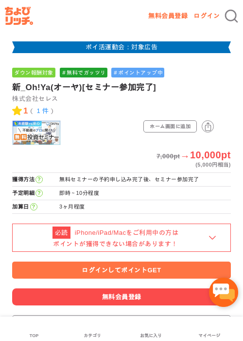 新_Oh!Ya(オーヤ)[セミナー参加完了]の過去最高画像（ちょびリッチ・2026年4月28日）