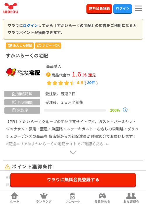 すかいらーく 宅配の過去最高画像（ワラウ・2026年4月2日）