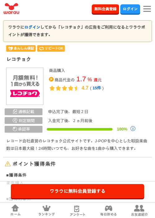 レコチョクの過去最高画像（ワラウ・2026年4月1日）