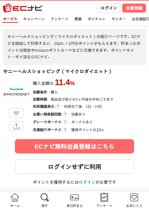 サニーヘルスの過去最高画像（ECナビ・2026年4月23日）