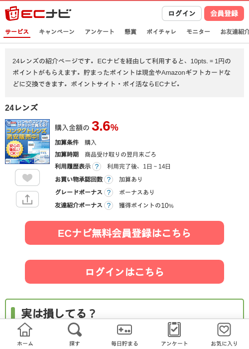 24レンズの掲載記録画像（ECナビ・2026年4月21日）