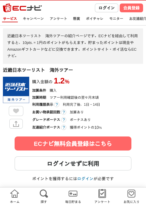 近畿日本ツーリスト　海外ツアーの過去最高画像（ECナビ・2026年4月19日）