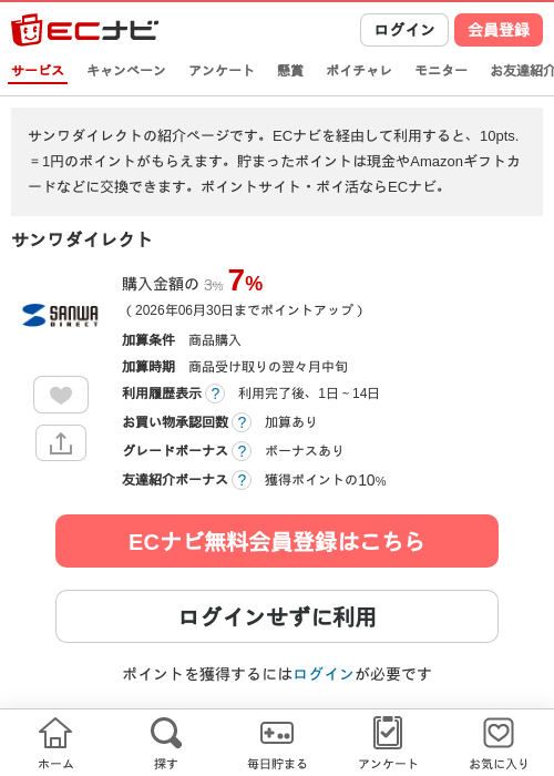 サンワダイレクトの過去最高画像（ECナビ・2026年6月1日）