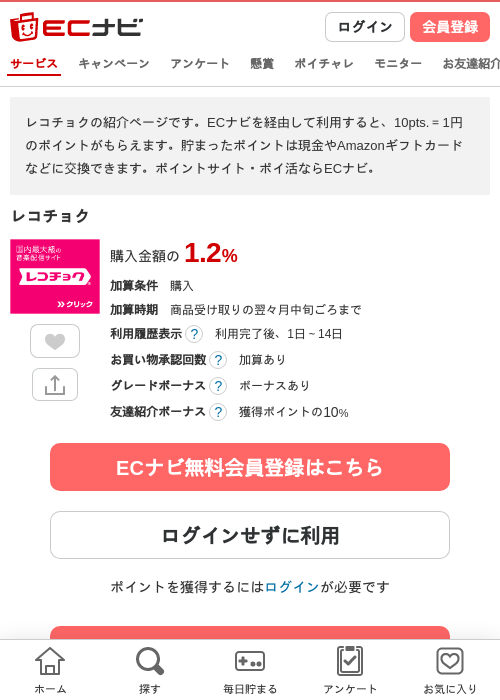 レコチョクの過去最高画像（ECナビ・2026年4月21日）