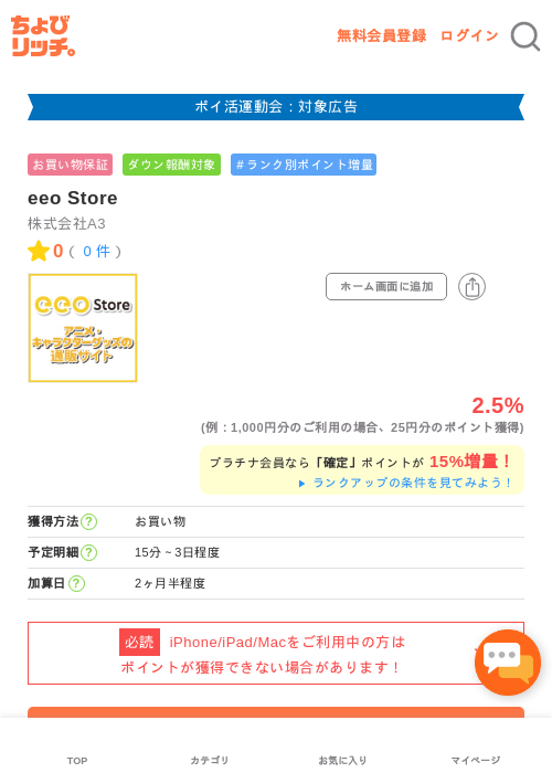 eeo Storeの過去最高画像（ちょびリッチ・2026年4月30日）