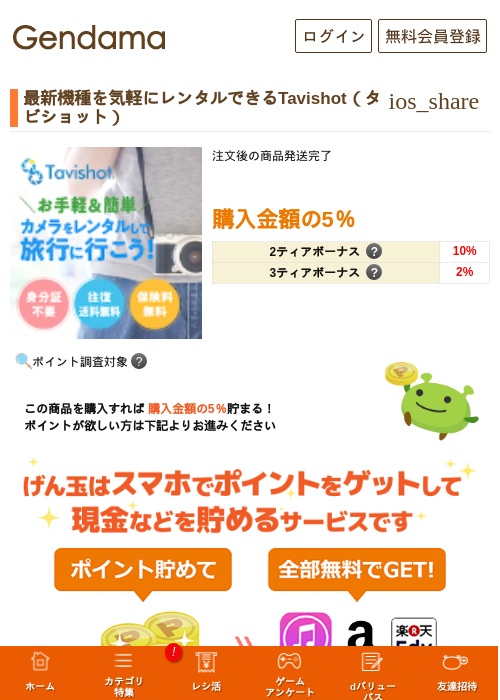 最新機種を気軽にレンタルできるTavishot（タビショット）の過去最高画像（げん玉・2026年5月7日）