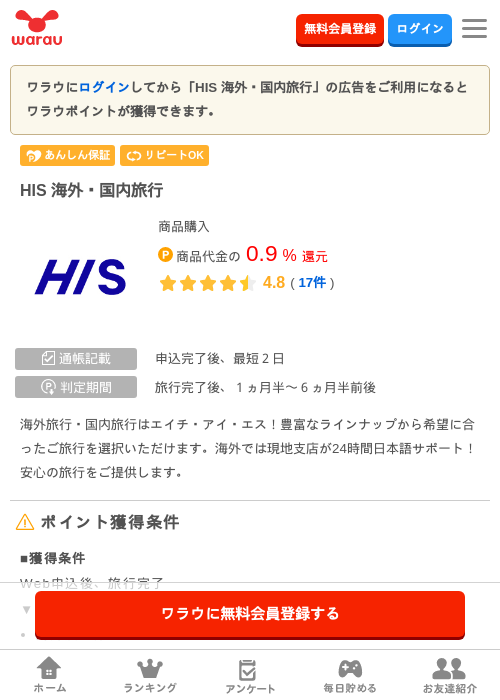 HISの過去最高画像（ワラウ・2026年4月8日）
