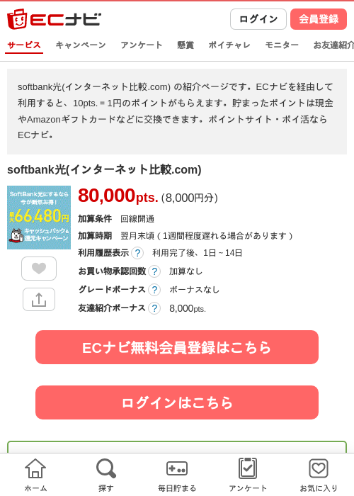 SoftBank光の過去最高画像（ECナビ・2026年4月20日）