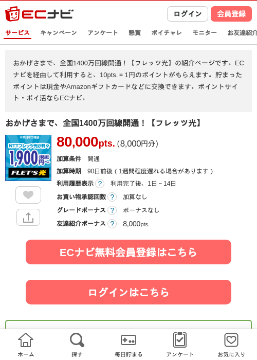 光 回線の過去最高画像（ECナビ・2026年4月15日）