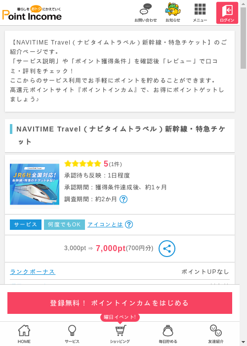 チケットの過去最高画像（ポイントインカム・2026年3月8日）
