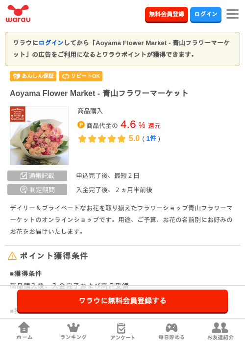 青山フラワーマーケットの過去最高画像（ワラウ・2026年3月29日）